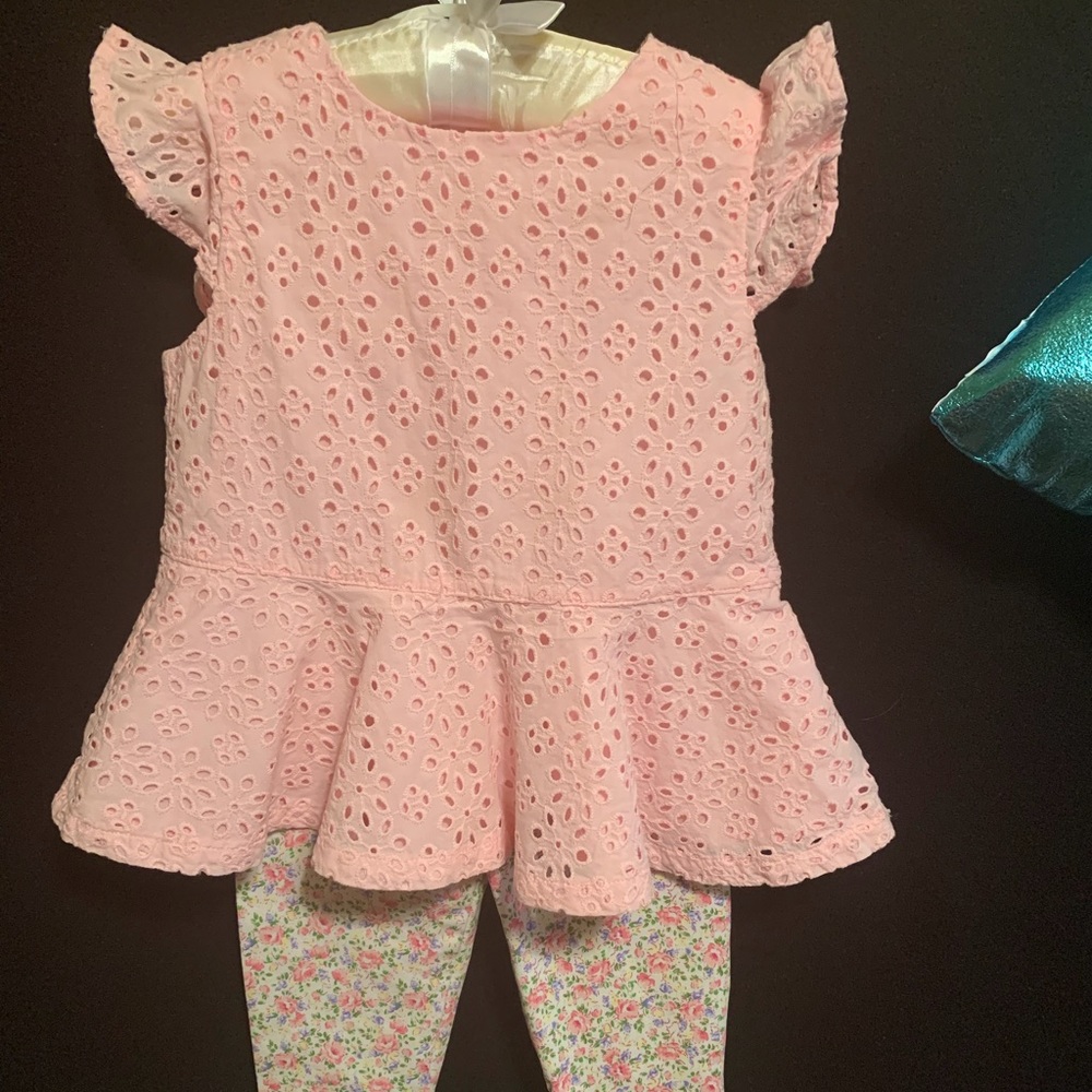 Ralph Lauren pink eyelet 2 piece set